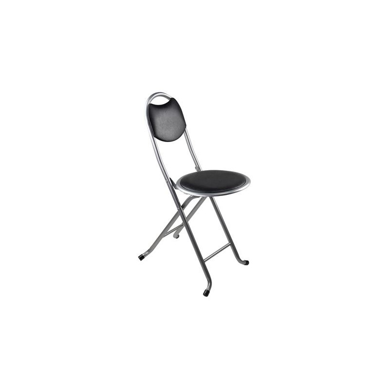 TABURETE PLEGABLE CON RESPALDO NEGRO
