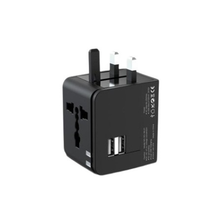 ADAPTADOR UNIVERSAL DE VIAJE 2XUSB 2.1A XO