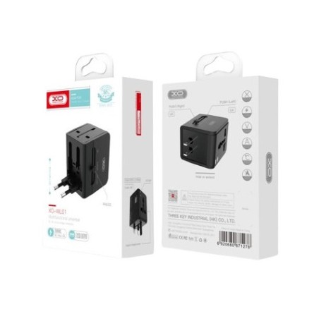 ADAPTADOR UNIVERSAL DE VIAJE 2XUSB 2.1A XO
