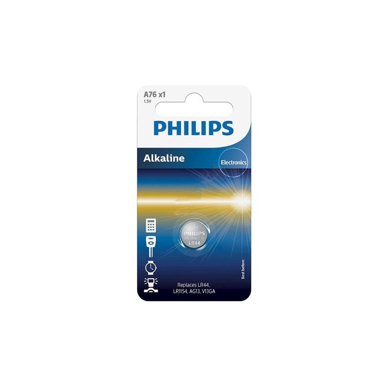 PILA DE BOTON LR44 1.5V A76 PHILIPS