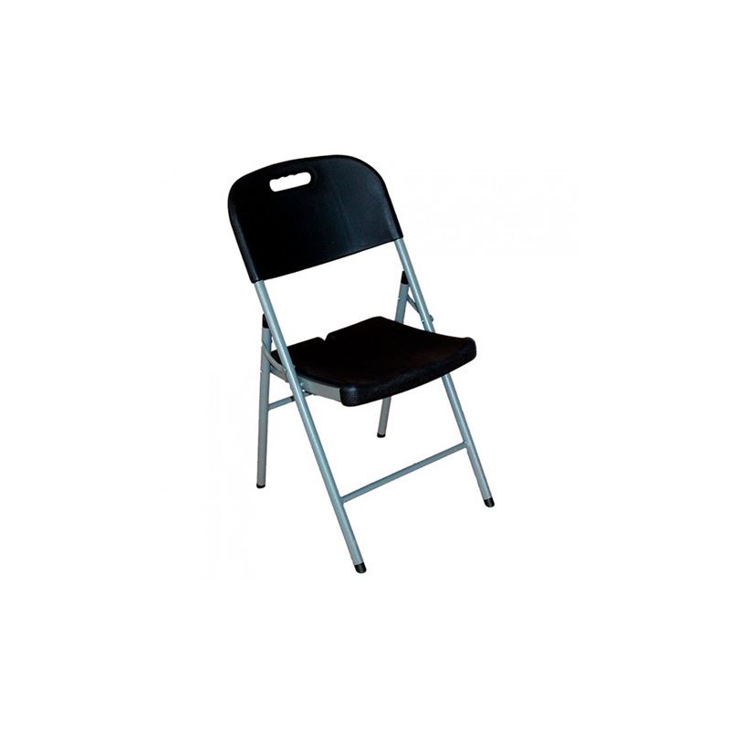 SILLA PLEGABLE CON ASA NEGRA 47X58X87CM