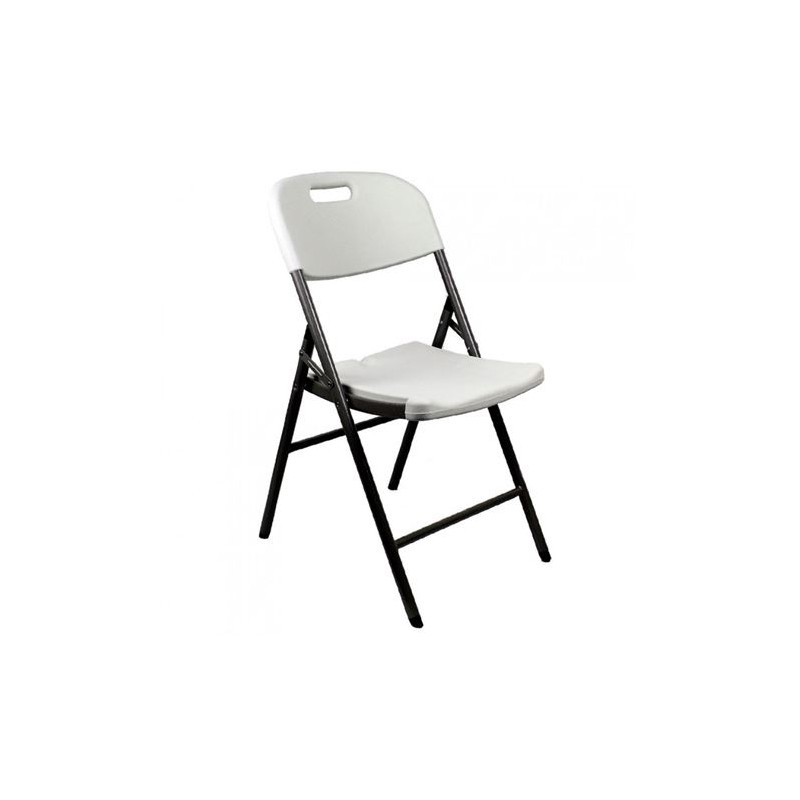 SILLA PLEGABLE CON ASA BLANCA 47X58X87CM
