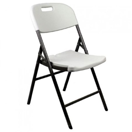 SILLA PLEGABLE CON ASA BLANCA 47X58X87CM