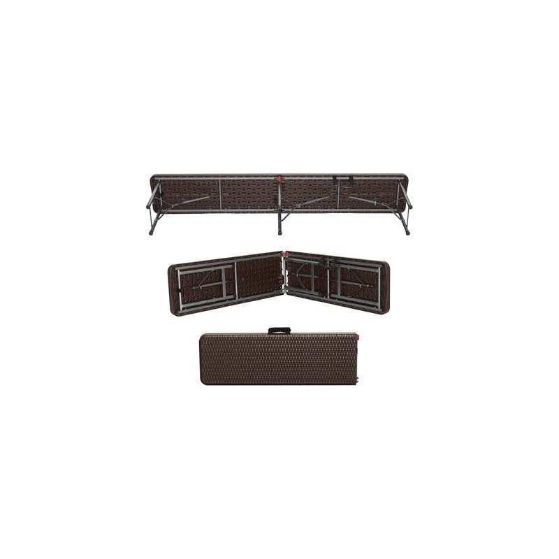 BANCO PLEGABLE RECTANGULAR EFECTO RATAN