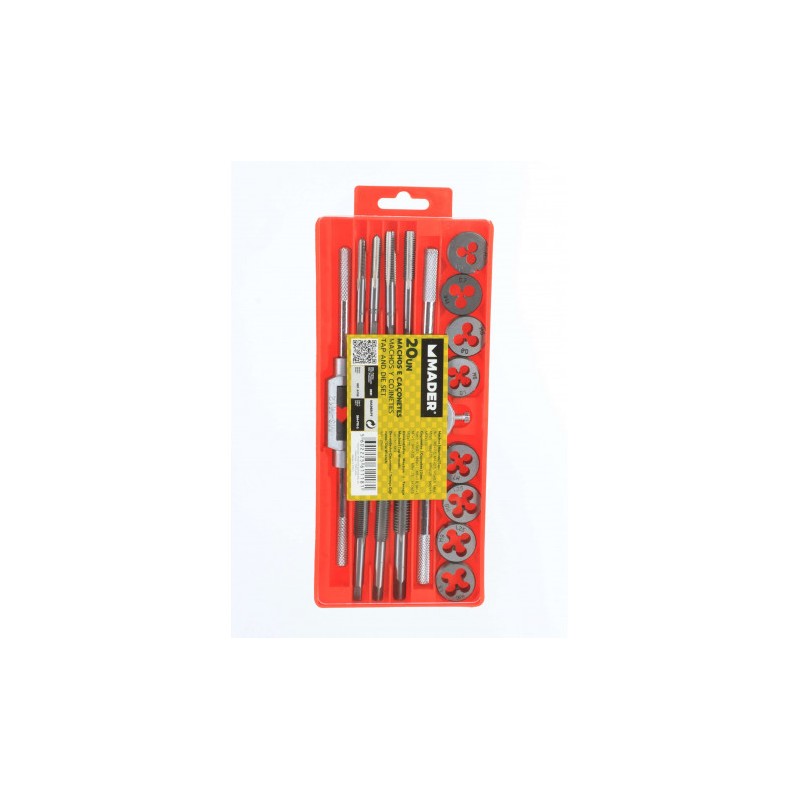 JUEGO MACHOS Y COJINETES 20 PCS MADER