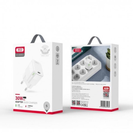 CARGADOR DE CORRIENTE CE06 30W TIPO C XO BLANCO