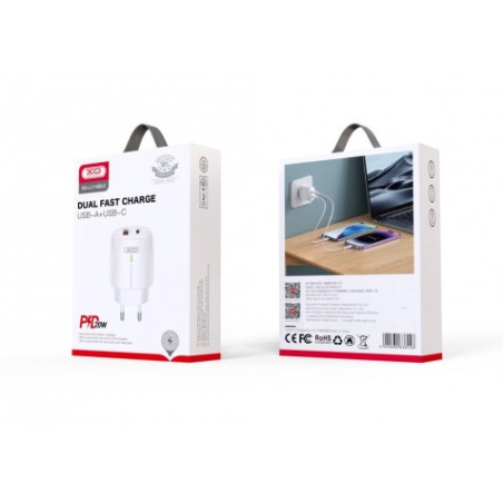 CARGADOR DE CORRIENTE L114 18W TIPO C + USB XO