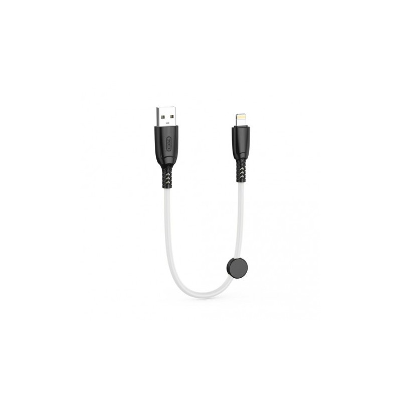 CABLE NB247 CARGA RAPIDA USB - LIGHTNING | 6A | 25CM CON CLIP | BLANCO XO