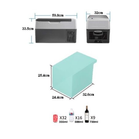 NEVERA DE COMPRESOR PORTATIL 20 LITROS 50W MUVIP