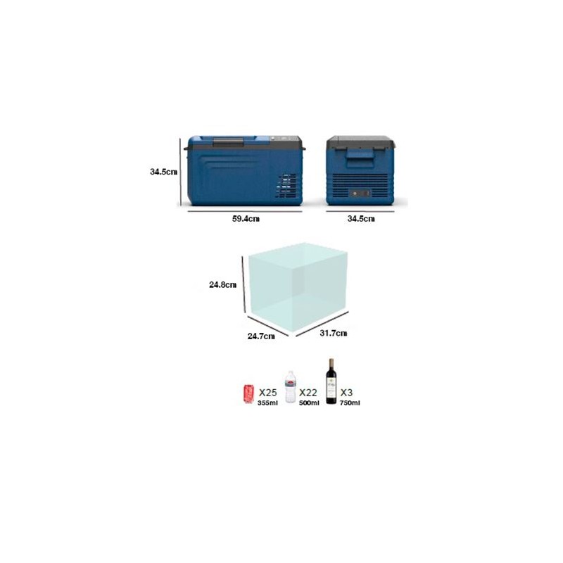 NEVERA COMPRESOR PORTATIL BLUE 19...