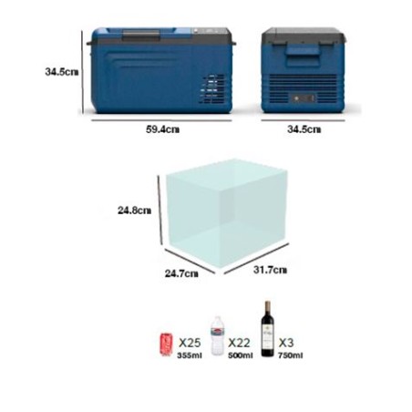 NEVERA COMPRESOR PORTATIL BLUE 19 LITROS MUVIP