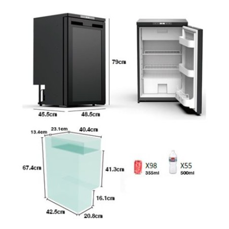 NEVERA FIJA CON COMPRESOR 12V 83 LITROS 80W MUVIP