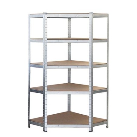 ESTANTERIA METÁLICA ESQUINERA GALVANIZADA 5 BALDAS 180X90X40X90CM BLIM