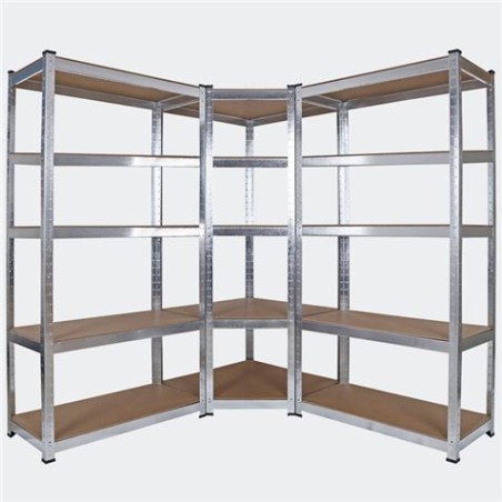 ESTANTERIA METÁLICA ESQUINERA GALVANIZADA 5 BALDAS 180X90X40X90CM BLIM