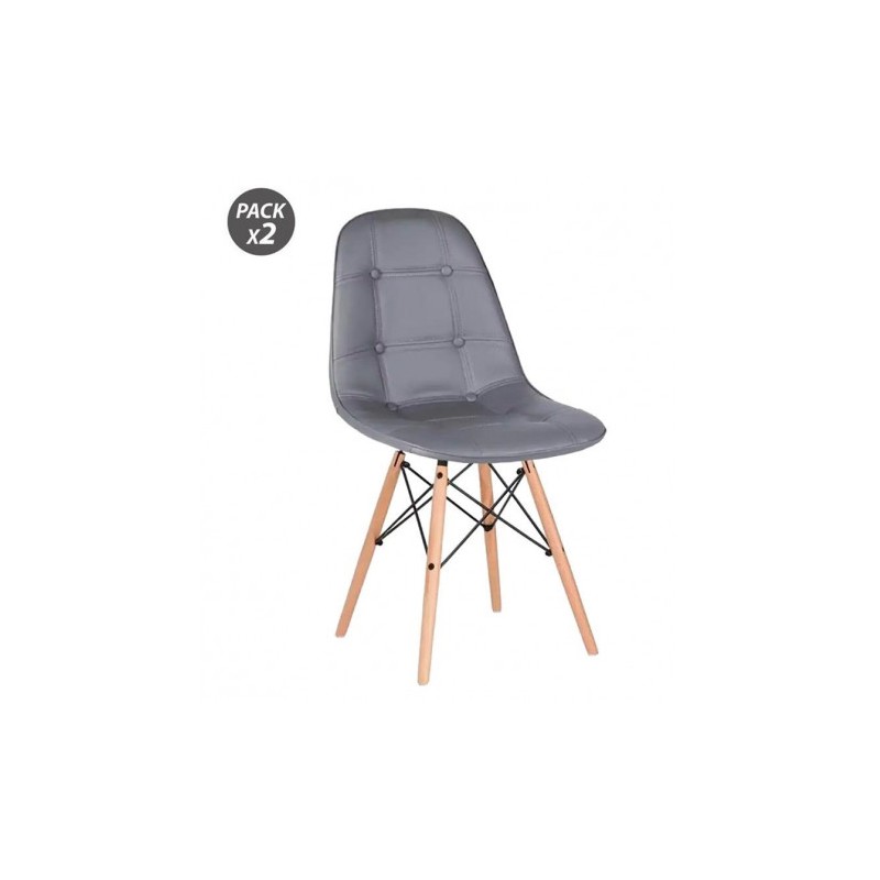 PACK 2 SILLAS DESIGN D300 GRISES MUVIP