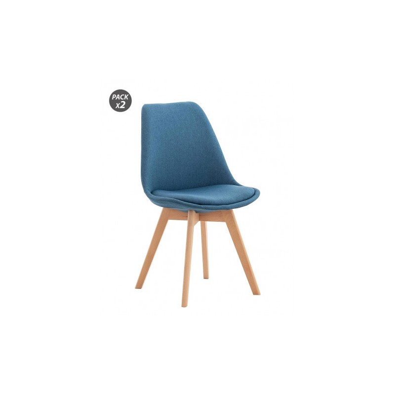 PACK 2 SILLAS DESIGN D400 TELA AZUL...