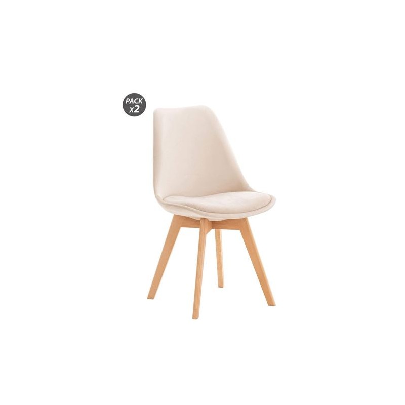 PACK 2 SILLAS DESIGN D400 TELA BEIGE...