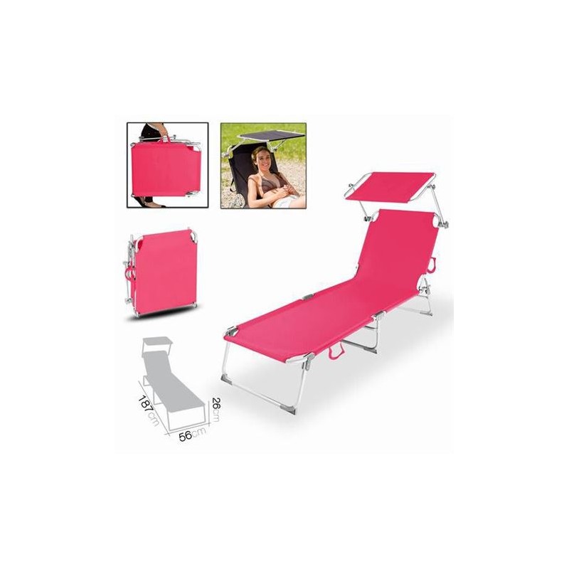 TUMBONA DE PLAYA PLEGABLE CON PARASOL...
