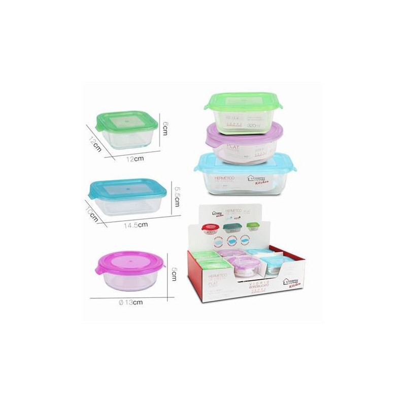 SET 3 TUPPER HERMETICO CRISTAL...