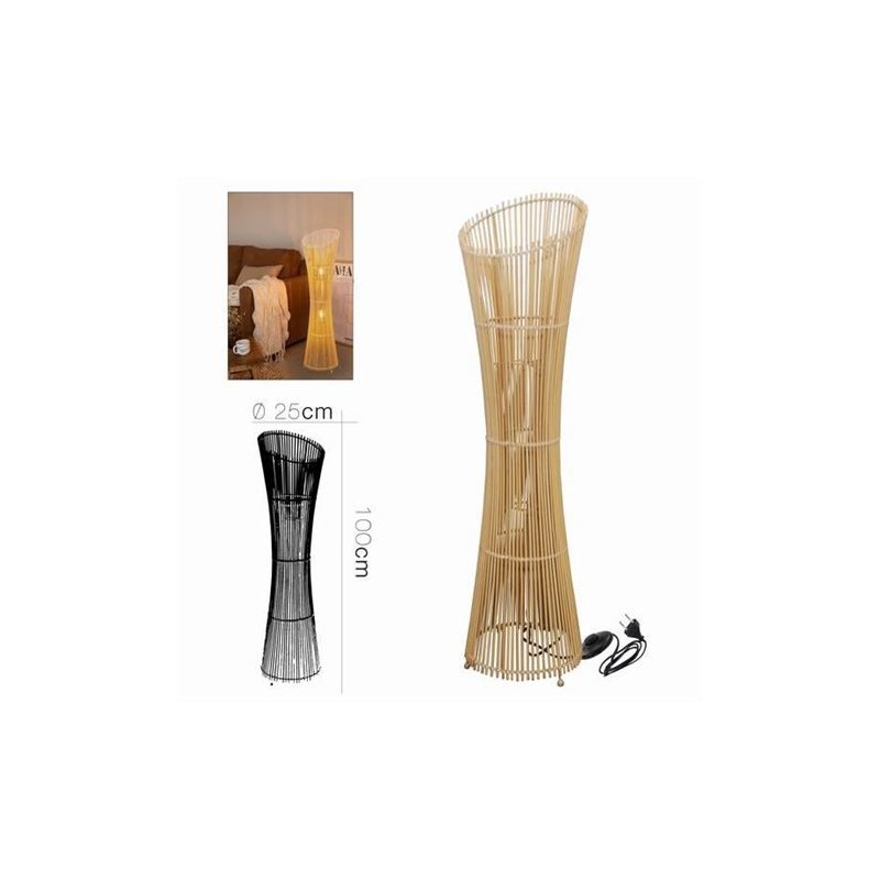 LAMPARA SUELO BAMBU 25X100CM