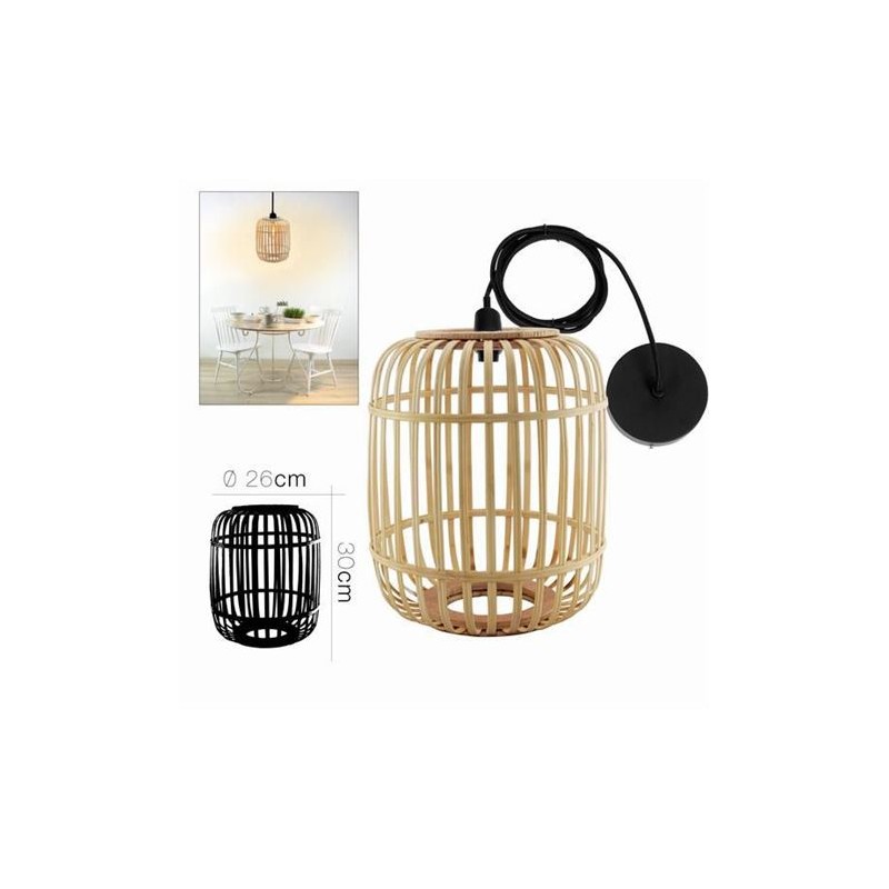 LAMPARA COLGANTE DE BAMBU 25X30CM