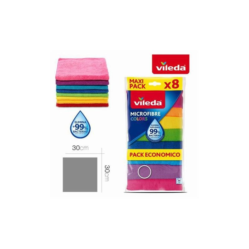 PACK 8 BAYETAS MICROFIBRAS 8 COLORES...