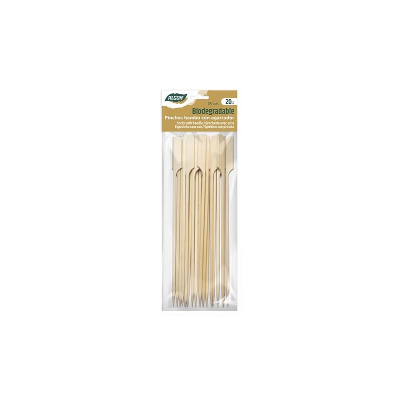 PACK 20 PINCHOS BAMBU CON AGARRADOR...