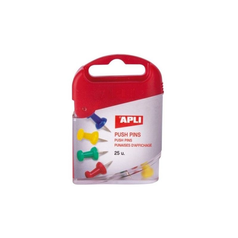 CAJA 25 CHINCHETAS APLI COLORES SURTIDOS
