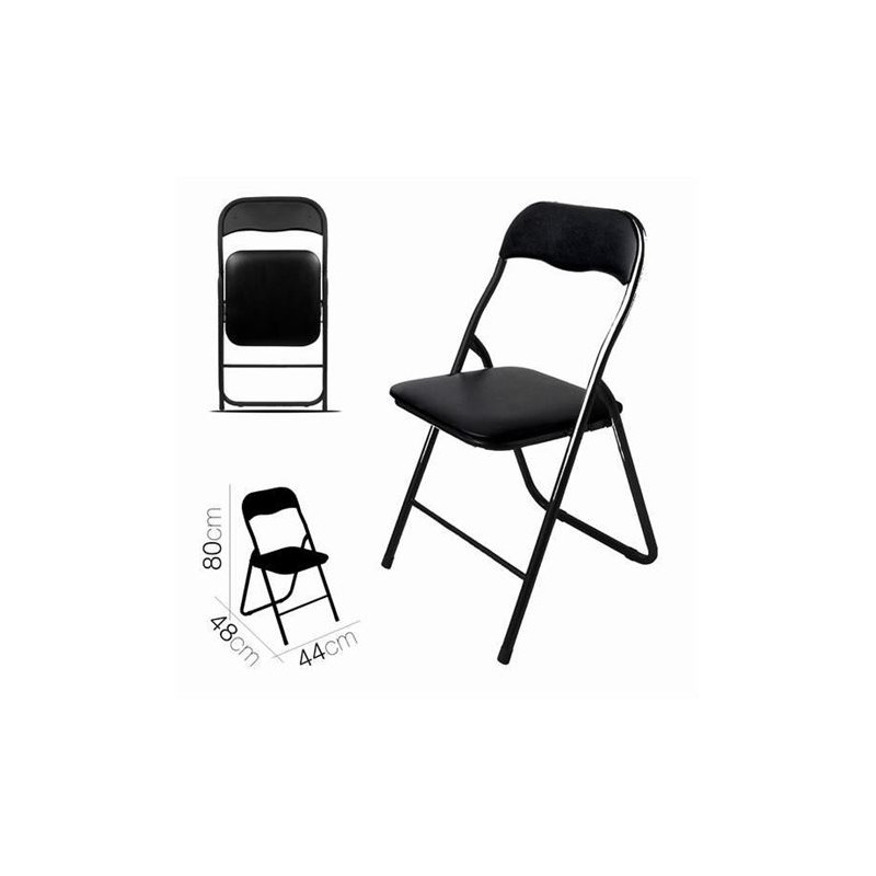 SILLA PLEGABLE NEGRA ACOLCHADA URBAN...