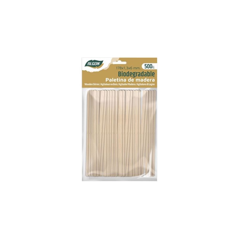 SET 500 PALETINAS DE MADERA 17X6MM ALGON