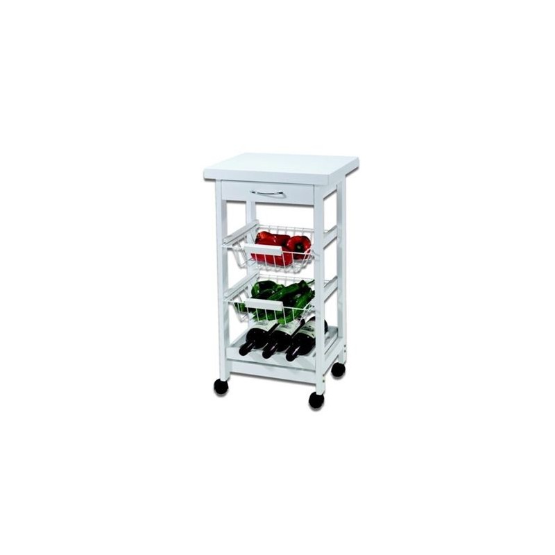 MESA VERDULERO CON BOLLETERO BLANCA