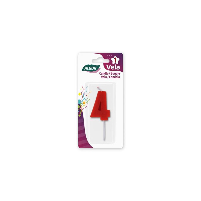 VELA ROJA NUMERO 4 ALGON