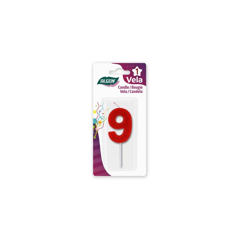 VELA ROJA NUMERO 9 ALGON