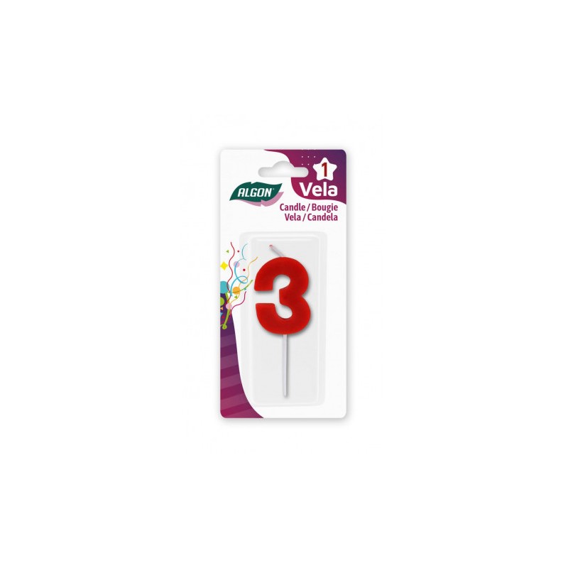 VELA ROJA NUMERO 3 ALGON