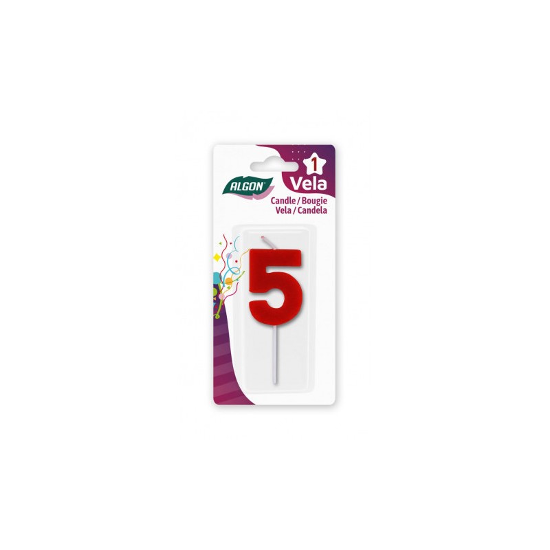 VELA ROJA NUMERO 5 ALGON