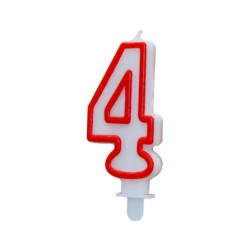 VELA BLANCA Y ROJA NUMERO 4...