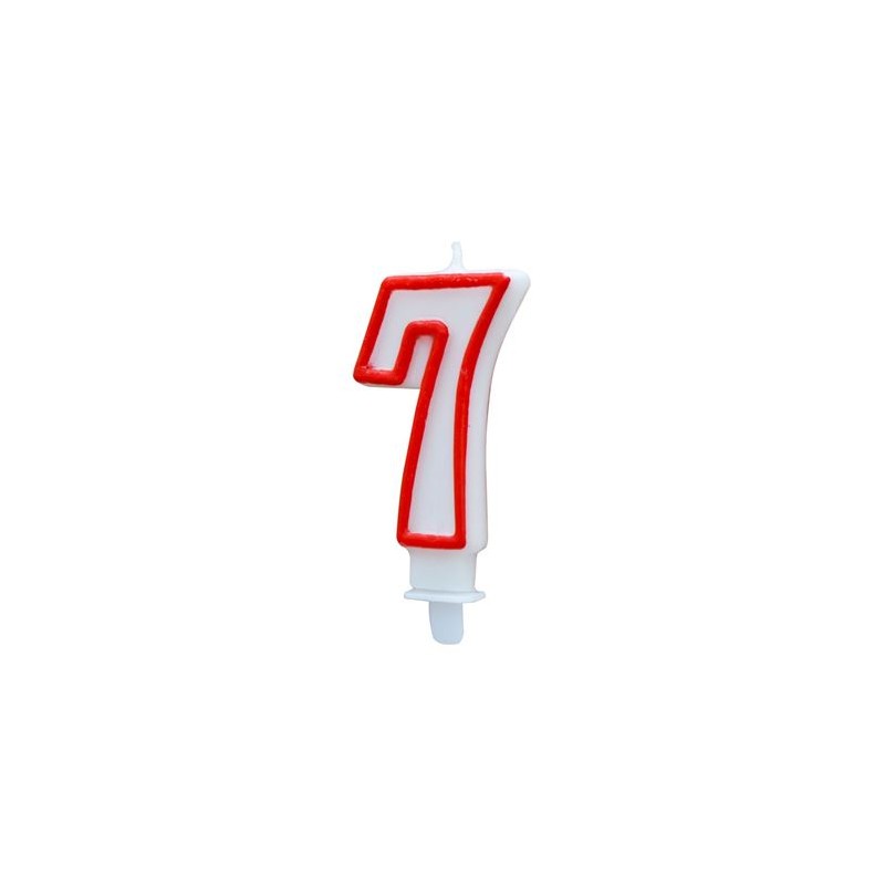 VELA BLANCA Y ROJA NUMERO 7 ALGON