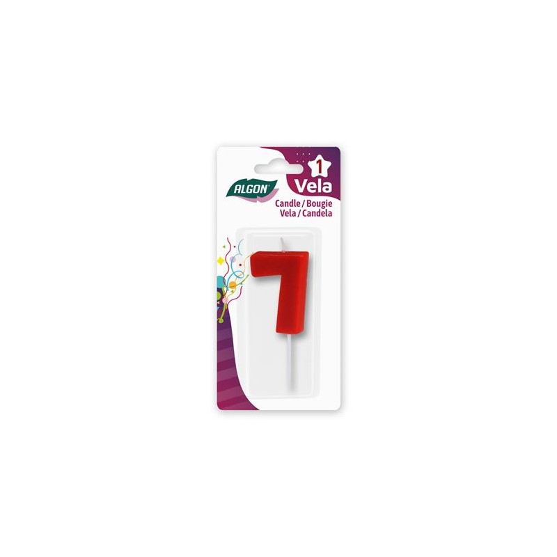 VELA ROJA NUMERO 7 ALGON