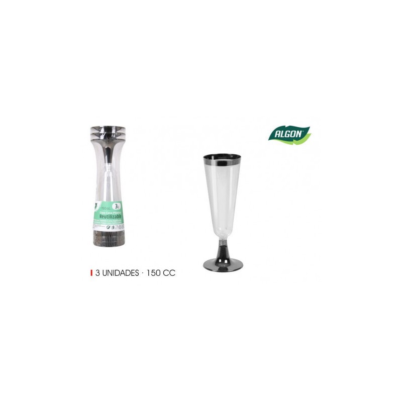 SET 3 COPAS CAVA 3 PIEZAS 150CC ALGON