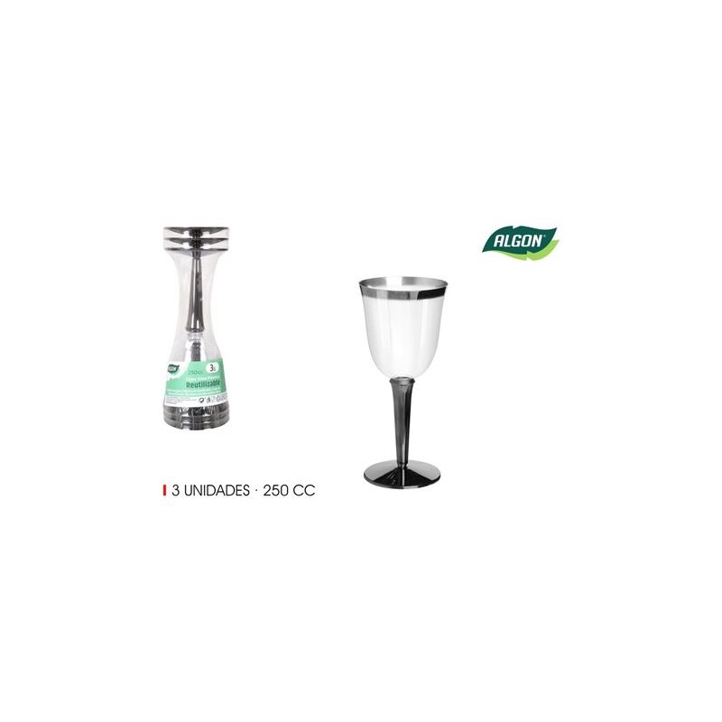 SET 3 COPAS CAVA 3 PIEZAS 250CC ALGON
