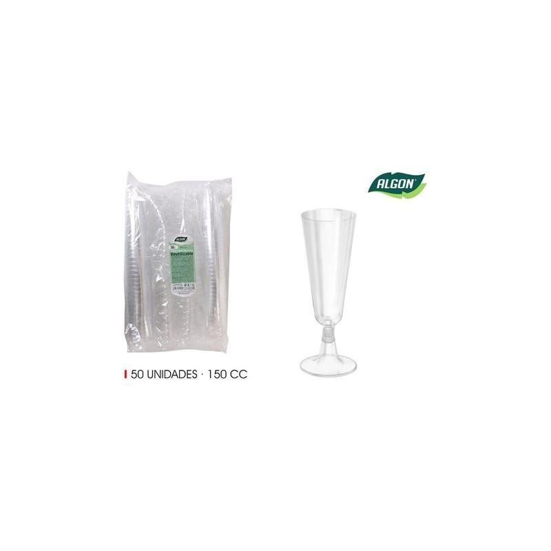 SET 50 COPAS CAVA PIE TRANSPARENTE...