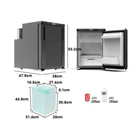 NEVERA FIJA CON COMPRESOR LG 12V 45 LITROS 60W MUVIP