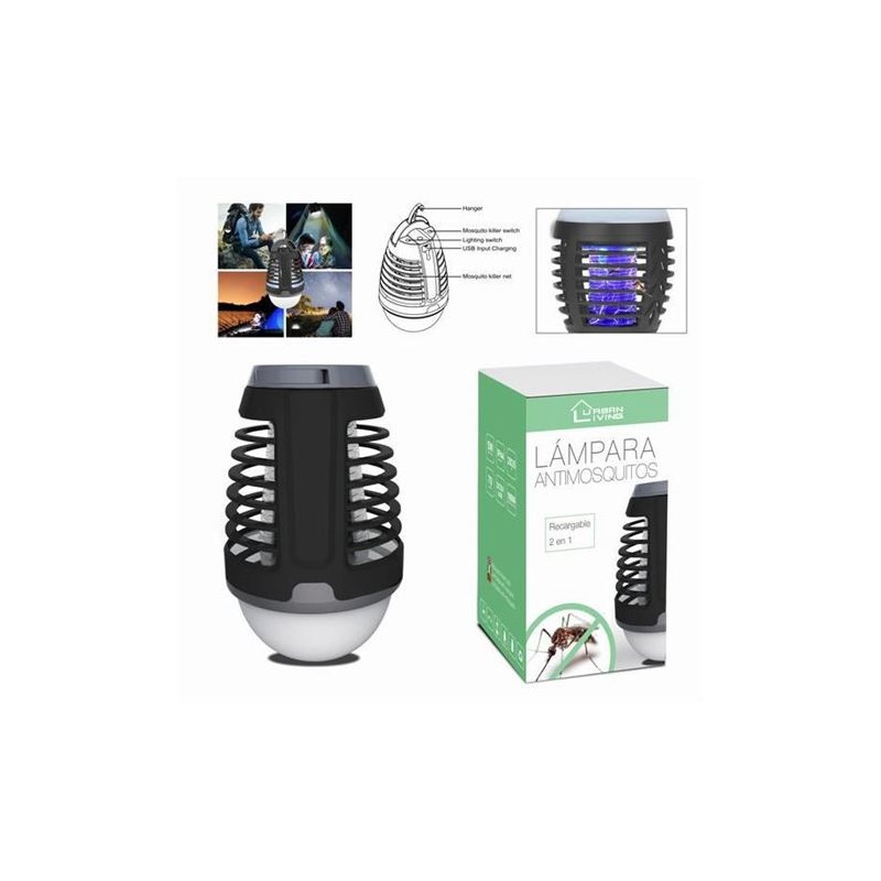 LAMPARA ANTIMOSQUITOS USB RECARGABLE...