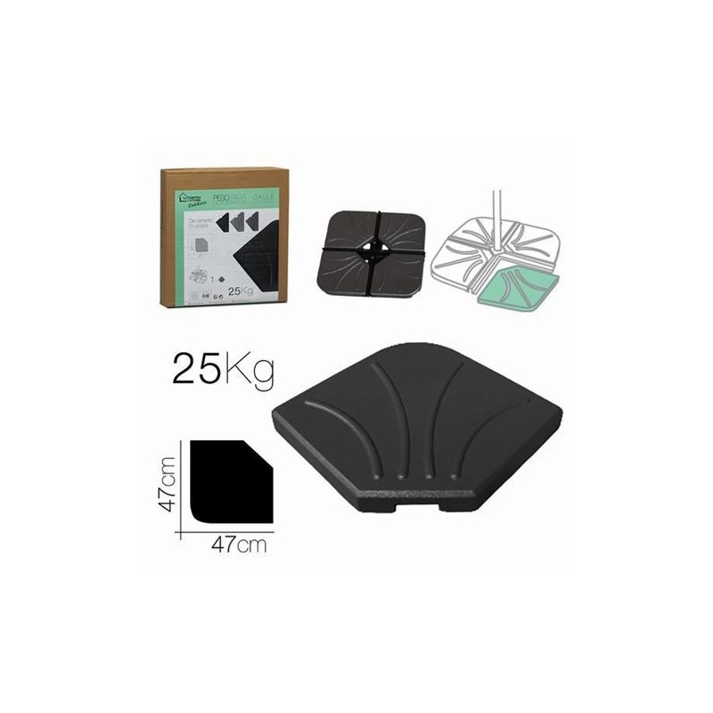 PESO PARA SOMBRILLA 25KG NEGRO...