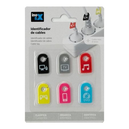 PACK 6 IDENTIFICADORES PARA CABLE SURTIDOS