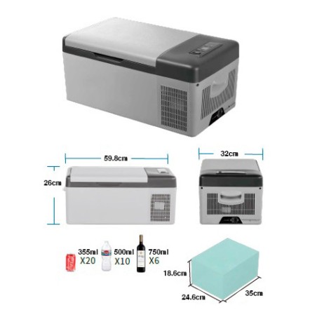NEVERA DE COMPRESOR PORTATIL 15 LITROS 45W MUVIP