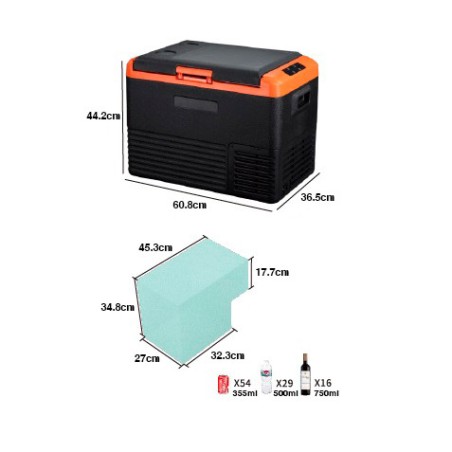 NEVERA DE COMPRESOR PORTATIL 37 LITROS 55W MUVIP