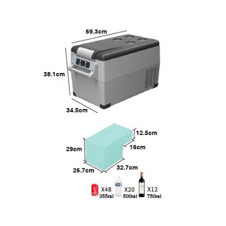 NEVERA DE COMPRESOR PORTATIL 31 LITROS 50W MUVIP