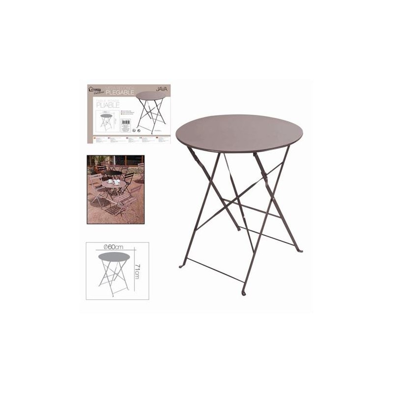 MESA METALICA REDONDA PLEGABLE JAVA 60CM
