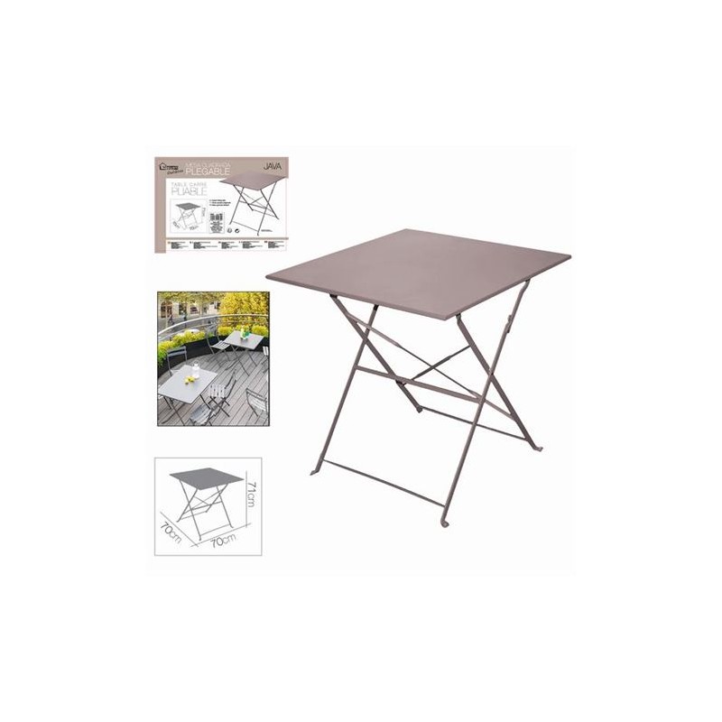 MESA METALICA CUADRADA PLEGABLE 70CM